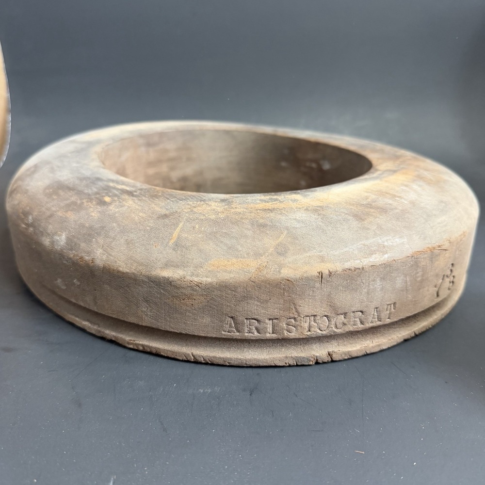 Aristocrat Primitive Wooden Block Hat Brim Mold Millinery Form Gerner Co Mold